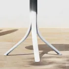 Round Reclining Outdoor Coffee Table with 3 Legs in Aluminum 2 Colors - Filomena Viadurini