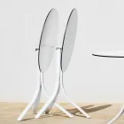 Round Reclining Outdoor Coffee Table with 3 Legs in Aluminum 2 Colors - Filomena Viadurini
