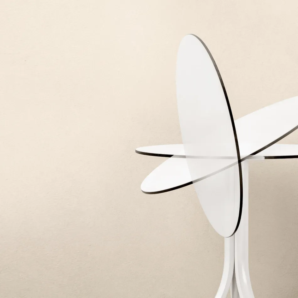 Round Reclining Outdoor Coffee Table with 3 Legs in Aluminum 2 Colors - Filomena Viadurini