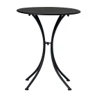 Garden Coffee Table in Black Painted Iron with Round Top - Gendron Viadurini