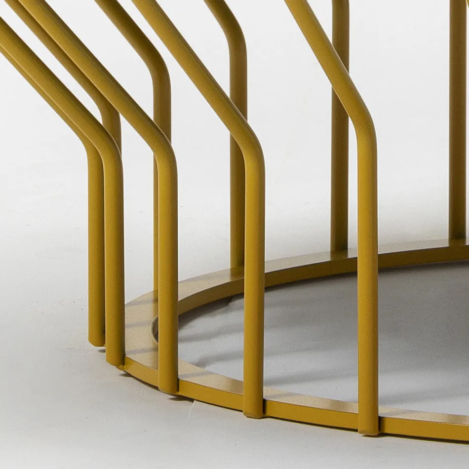 Garden coffee table in glass ceramic and metal Made in Italy - Guerrino Viadurini