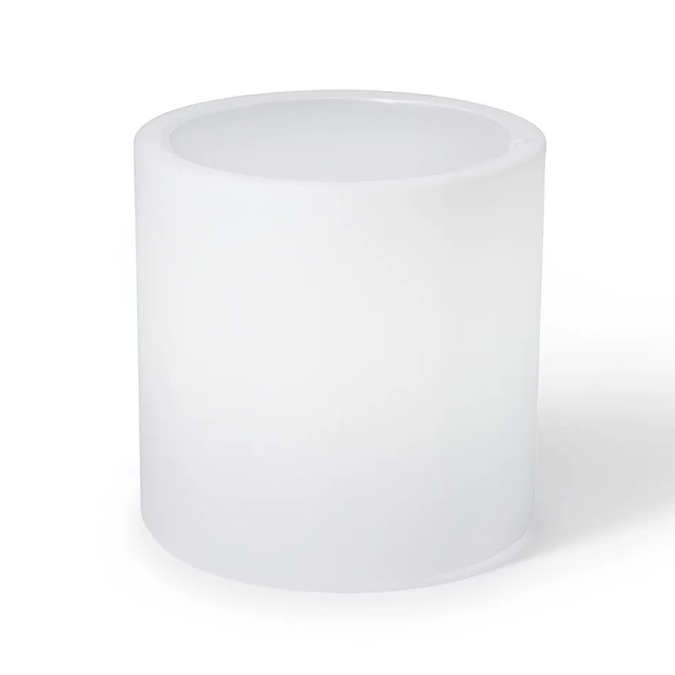 Derti - Illuminated Garden Table in Pearl Polyethylene Made in Italy Viadurini