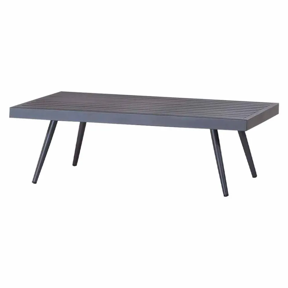 Rectangular Garden Coffee Table in Anthracite Painted Aluminum - Rasti Viadurini