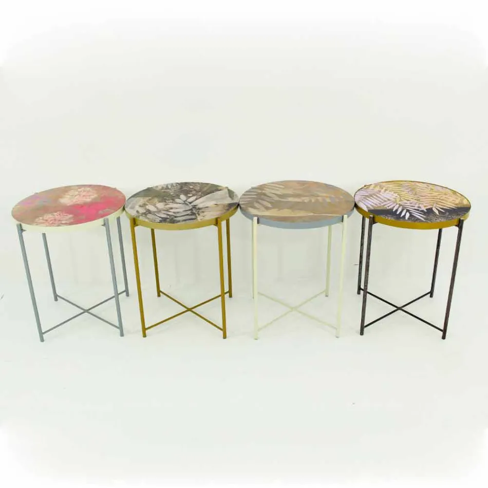 Indoor or Outdoor Coffee Table with Metal Structure Made in Italy - Carim Viadurini
