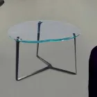 Artisan Coffee Table in Glass and Steel Made in Italy - Alicante Viadurini