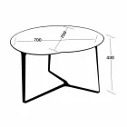 Artisan Coffee Table in Glass and Steel Made in Italy - Alicante Viadurini