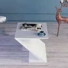 Table white modern design seating Zeta made in Italy Viadurini