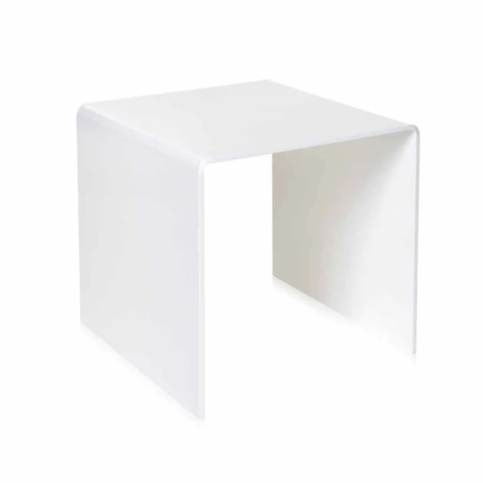Contemporary white coffee table 40x40cm Terry Small, made in Italy Viadurini