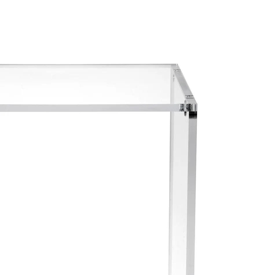 Coffee Table with 1 Shelf in Transparent Plexiglass Made in Italy - Mulan Viadurini