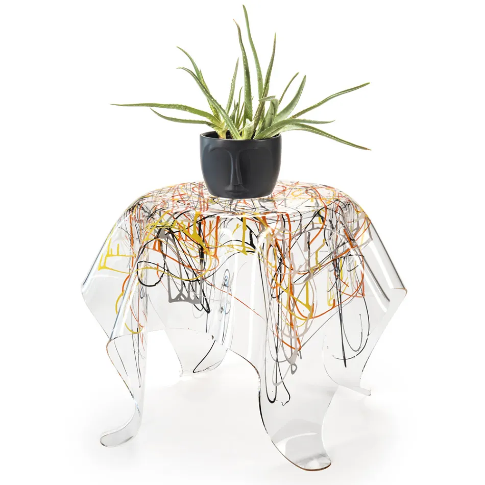 Coffee Table with Plexiglass Top and Base Made in Italy - Brento Viadurini