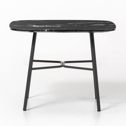 Coffee Table with Square Marble Top Made in Italy - Makino Viadurini