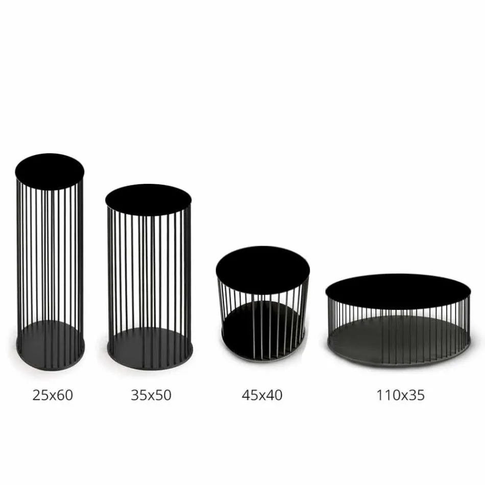 Coffee Table with Round Ceramic Top Made in Italy - Montebianco Viadurini