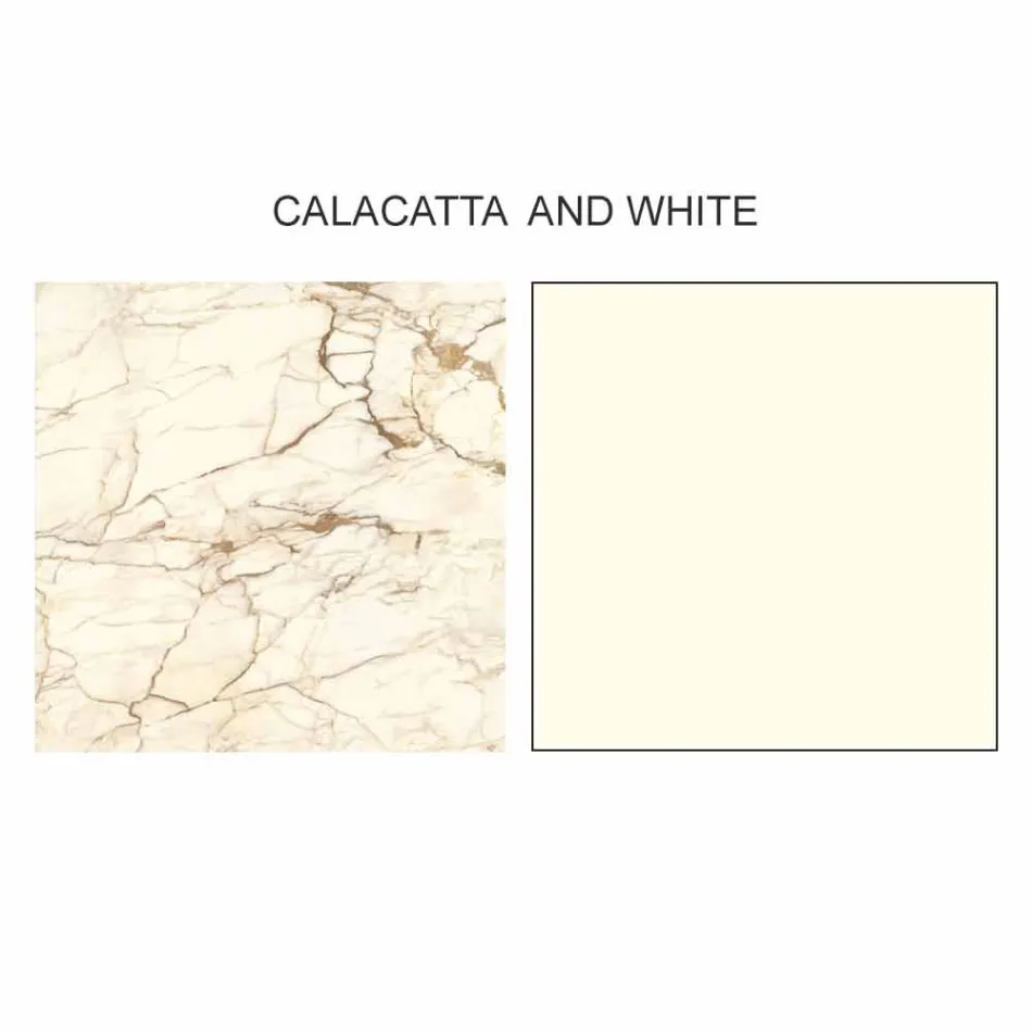 Design Coffee Table with 2 Round Tops in Gres Made in Italy - Stockholm Viadurini