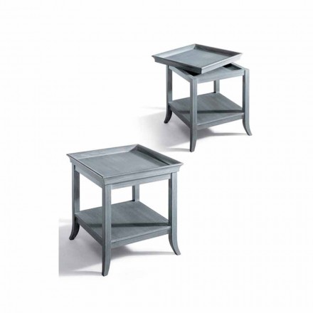Design coffee table in gray lacquered wood, 60x60 cm, Marcus Viadurini