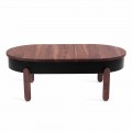 Design Coffee Table in Solid Wood and Lacquered Metal - Salerno