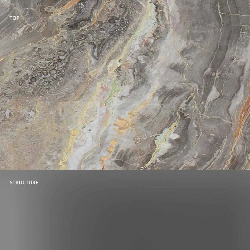 Design Coffee Table in Marble with Glass Base Made in Italy - Molino Viadurini