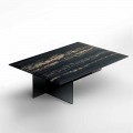Design Coffee Table in Marble with Glass Base Made in Italy - Molino