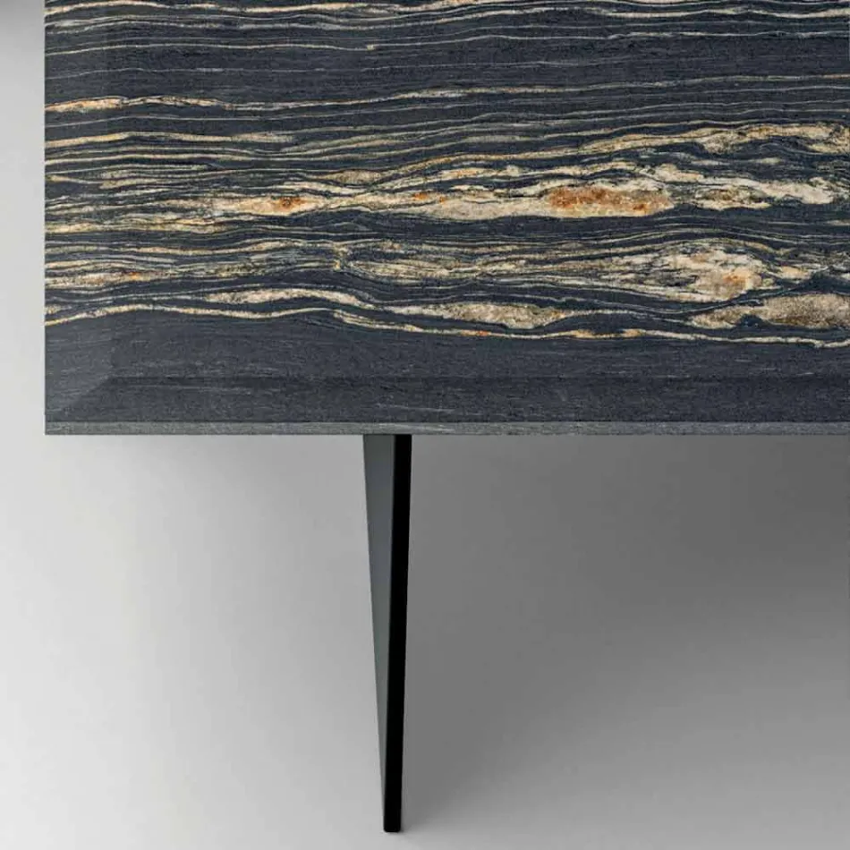 Design Coffee Table in Marble with Glass Base Made in Italy - Molino Viadurini