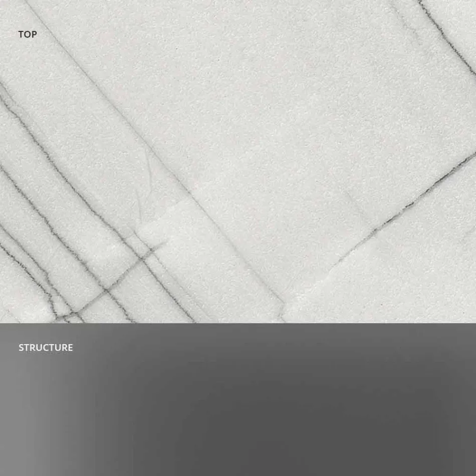 Design Coffee Table in Marble with Glass Base Made in Italy - Molino Viadurini