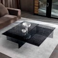 Design Coffee Table Extralight Decorated Glass Made in Italy - Sestola