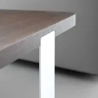 Luxury Coffee Table in Colored Metal and Wooden Top - Anacleto Viadurini