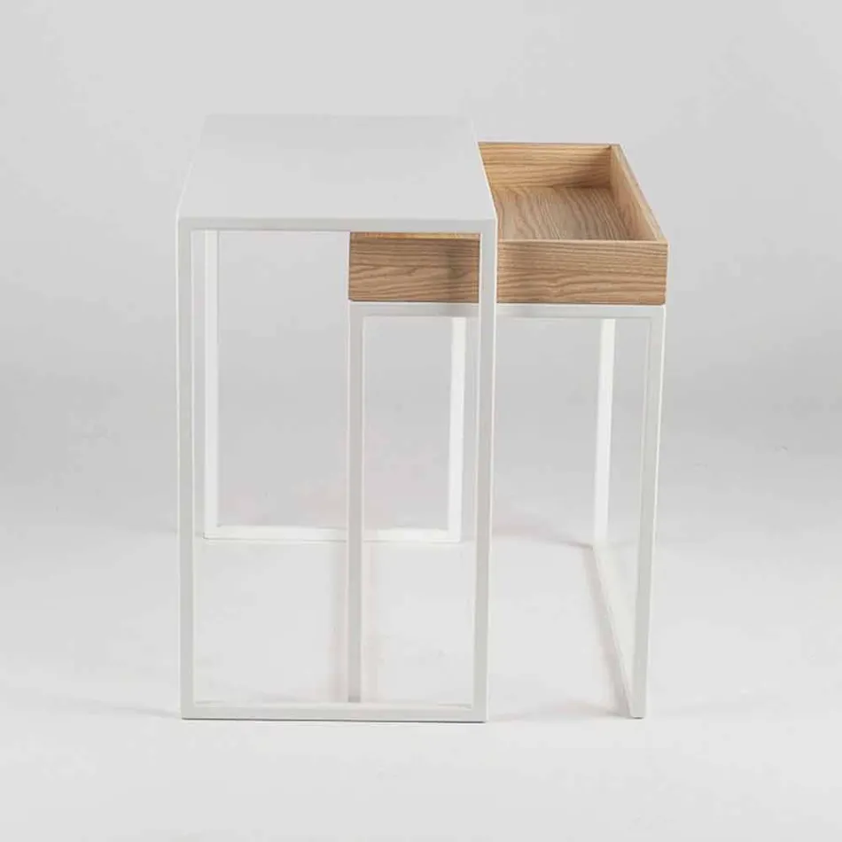 Steel Coffee Table with Ash Tray Made in Italy - Lace Viadurini