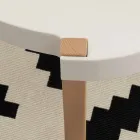 Small table in beech wood with white polypropylene top Pineto Viadurini