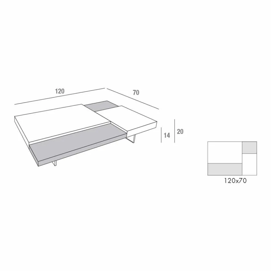 Fenix Coffee Table with Transparent Feet Made in Italy - Justin Viadurini