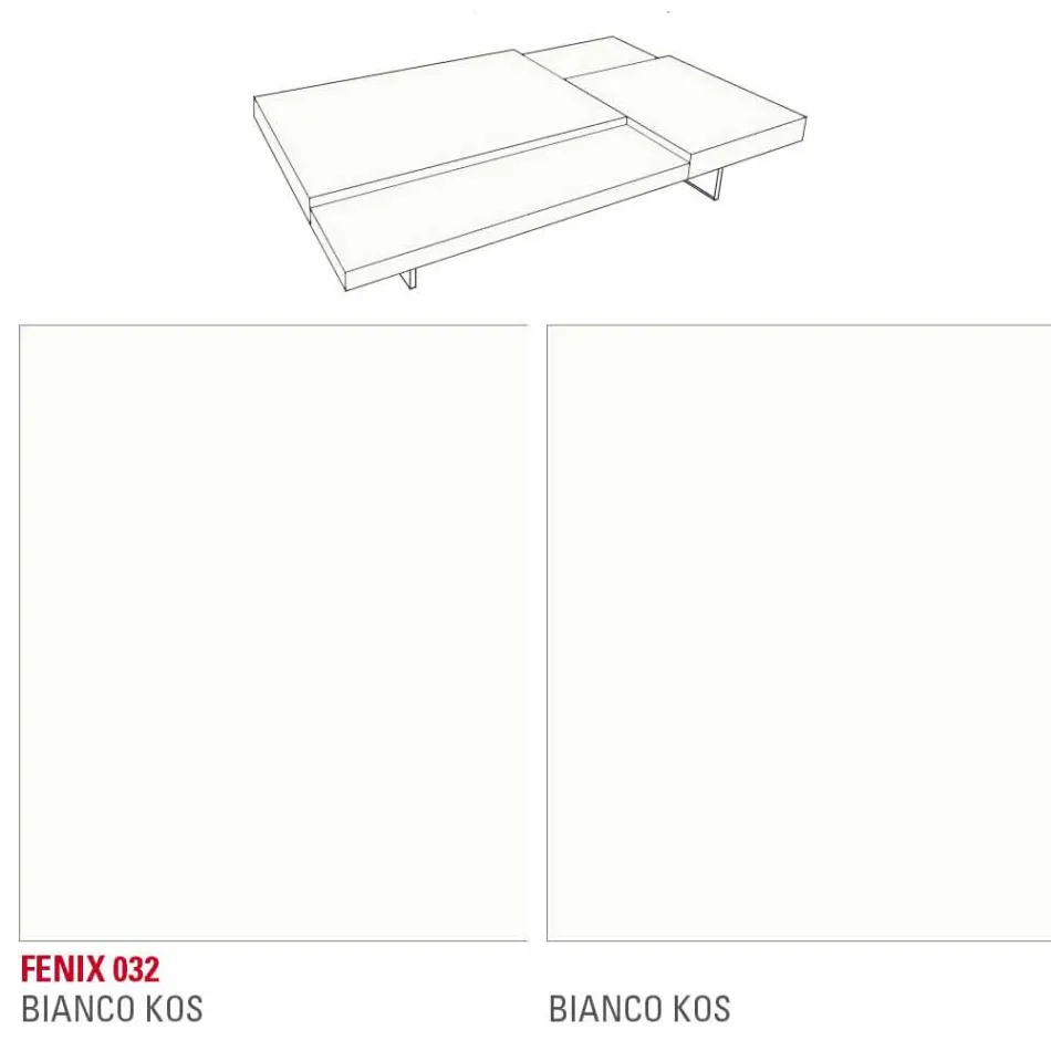 Fenix Coffee Table with Transparent Feet Made in Italy - Justin Viadurini