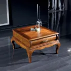 Coffee Table in Walnut Wood with Drawer Made in Italy - Hastings Viadurini
