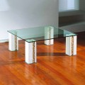 Natural stone and crystal coffee table Milos, made in Italy