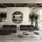 Glass Coffee Table with 3 Colored Shaped Tops - Dapy Viadurini