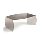 Francesca Curved Glass Coffee Table with Hammered Effect Made in Italy Viadurini
