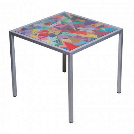 Modern 50x50cm coffee table in Nina metal, made in Italy Viadurini