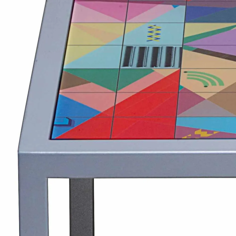 Modern 50x50cm coffee table in Nina metal, made in Italy Viadurini