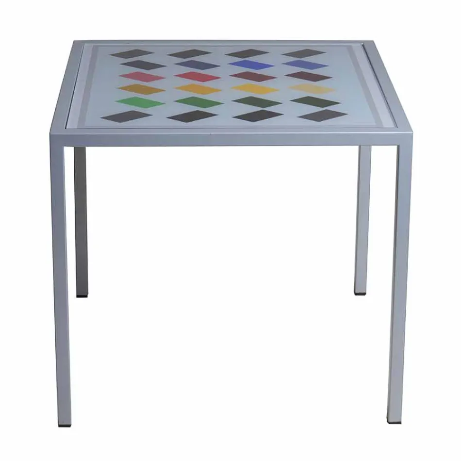 Modern 50x50cm coffee table in Nina metal, made in Italy Viadurini