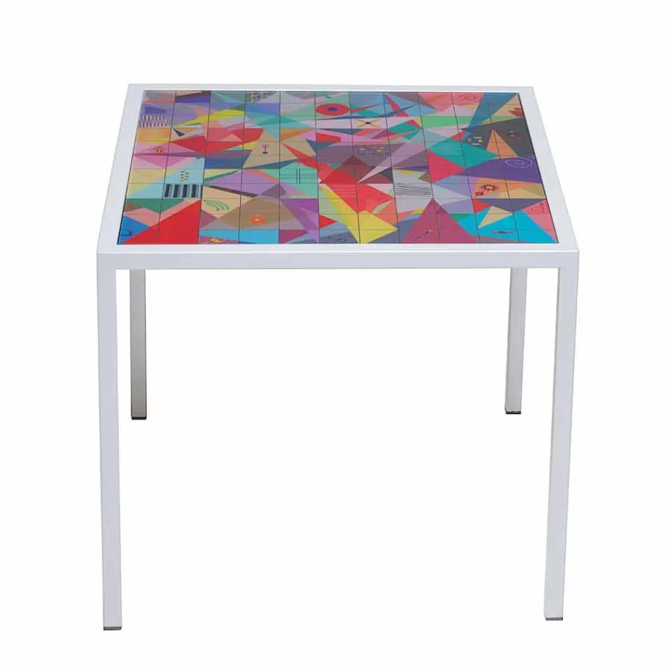 Modern 50x50cm coffee table in Nina metal, made in Italy Viadurini