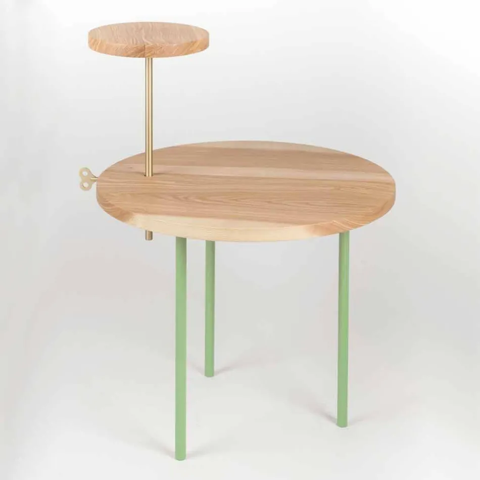 Modern Coffee Table with Round Ash Top Made in Italy - Velino Viadurini