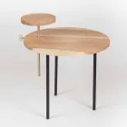 Modern Coffee Table with Round Ash Top Made in Italy - Velino Viadurini