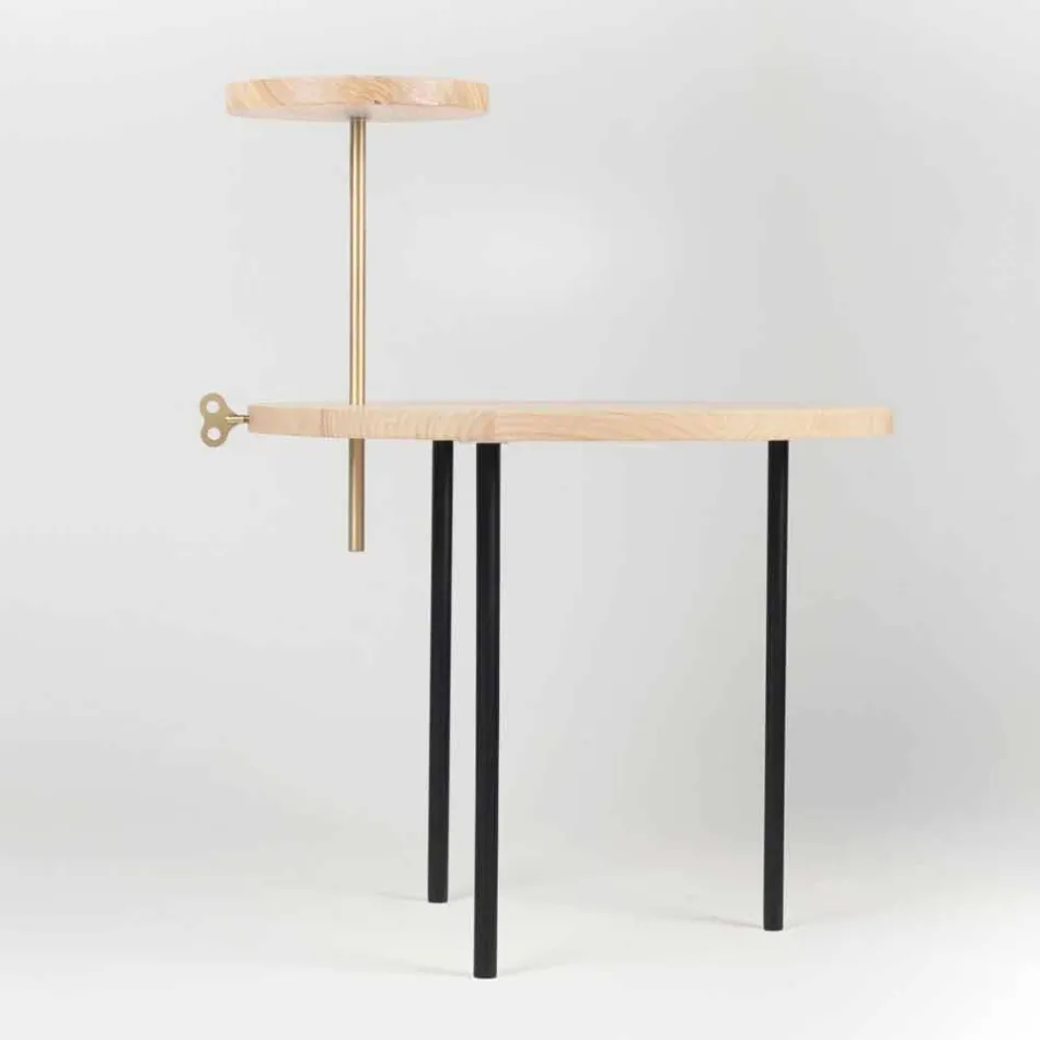 Modern Coffee Table with Round Ash Top Made in Italy - Velino Viadurini