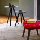 Modern Coffee Table with Round Top in Gres Made in Italy - Stuttgart Viadurini