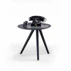 Modern Coffee Table with Round Top in Gres Made in Italy - Stuttgart Viadurini