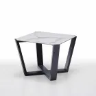 Modern Coffee Table in Gres and Beech Wood Made in Italy - Titanic Viadurini