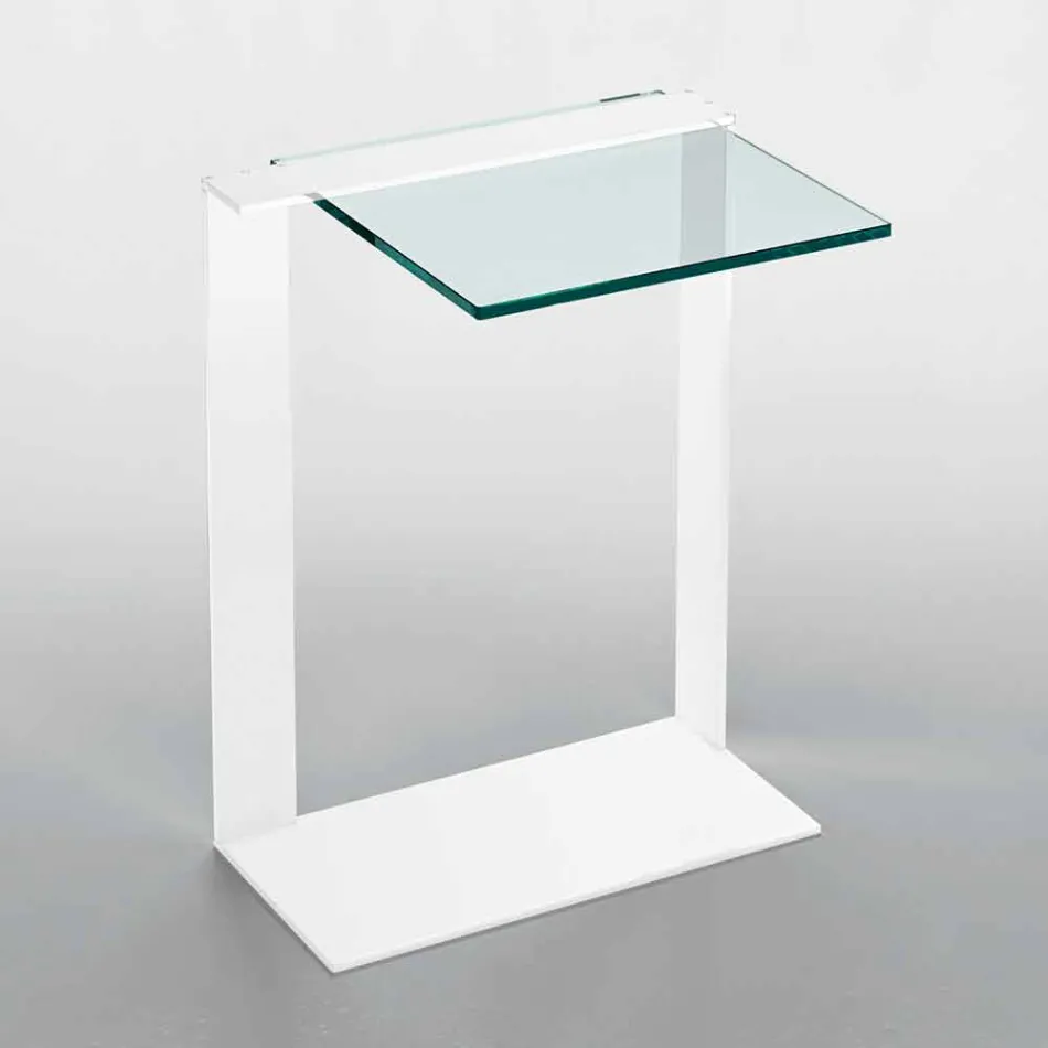 Modern Metal and Smoked or Clear Glass Coffee Table Made in Italy - Teilor Viadurini