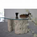 Modern design coffee table made of natural stone and crystal Lindos