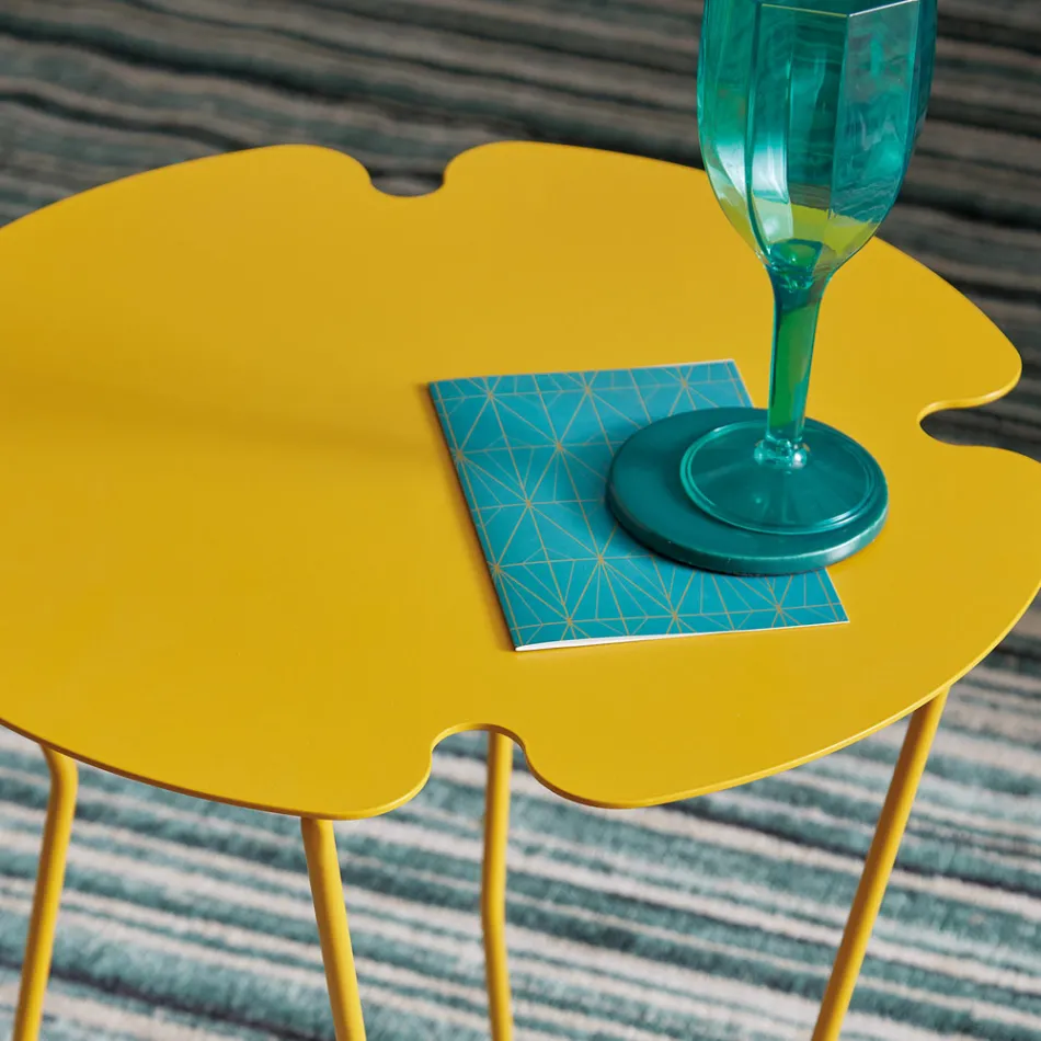 Modern Design Colored Metal Outdoor Coffee Table - Kathrin Viadurini