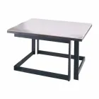 Square Coffee Table in Gres with Metal Base Made in Italy - Albert Viadurini