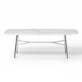 Rectangular Coffee Table with Marble Top Made in Italy - Makino