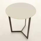 Round Coffee Table with Crystal Top Made in Italy - Indio Viadurini