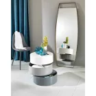 Round Coffee Table with Swivel Shelves and Containers in MDF - Pitty Viadurini